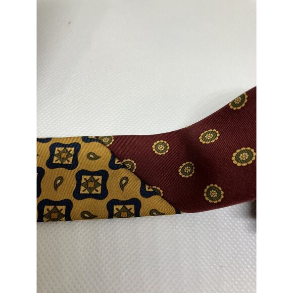 Tommy Hilfiger Tie Yellow Geometric Pattern Two Tone Design - Picture 5 of 7